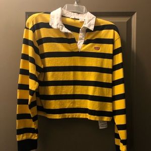 Levi’s long-sleeve cropped striped top